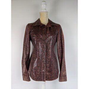 Vintage Cassin Snake Pattern Leather Womens Size 4 Fitted Made in USA